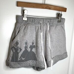 DISNEY PARKS | Junior Size XS DISNEY’S CINDERELLA Gray Horizontal Striped Short